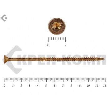 Саморезы Конструкционные, потай Torx, желтый цинк5.0х120 мм (10 шт) Rusconnect