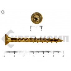 Саморезы Конструкционные, потай Torx, желтый цинк6.0х 60 мм (20 шт) Rusconnect