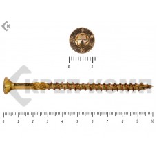 Саморезы Конструкционные, потай Torx, желтый цинк6.0х100 мм (10 шт) Rusconnect