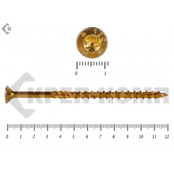 Саморезы Конструкционные, потай Torx, желтый цинк6.0х120 мм (10 шт) Rusconnect