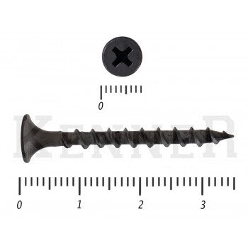 Саморез черный по дереву усиленный Kn KENNER 3,5х35 (15кг/8900) KENNER