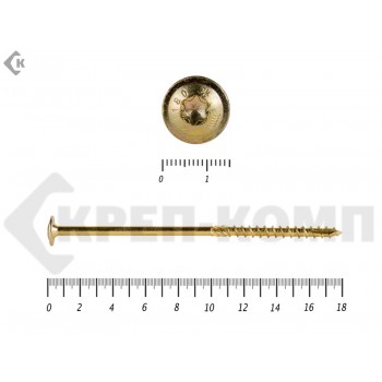 Саморезы с прессшайбой Torx, по дереву, желтый цинк6.0х180 мм ПРОФИ HIMTEX (50 шт) HIMTEX