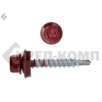 Саморез кровельный 4,8х35 RAL3011, красно-коричневый K Prokrep (3000шт) Prokrep