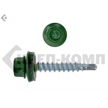 Саморез кровельный 4,8х35 RAL6002, зелёный K Prokrep (3000шт) Prokrep