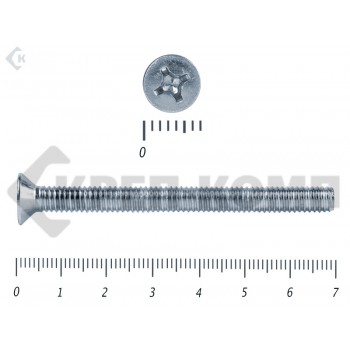 Винт потайной,цинк DIN965 4х70 Фасовка (150шт) Prokrep