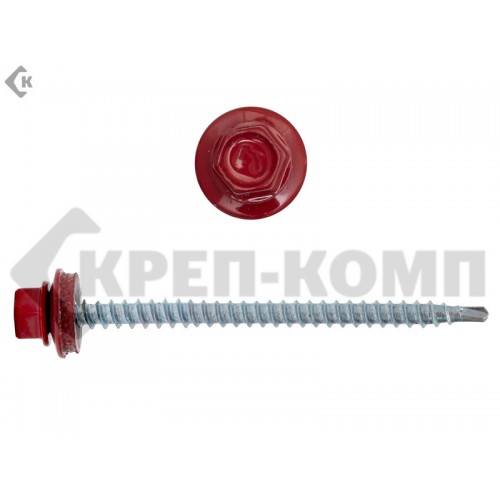 Саморез кровельный 4,8х70 RAL3003, красный рубин К Prokrep Средняя фасовка (100шт) Prokrep Саморез кровельный 4,8х70 RAL3003, красный рубин К Prokrep Средняя фасовка (100шт) Prokrep