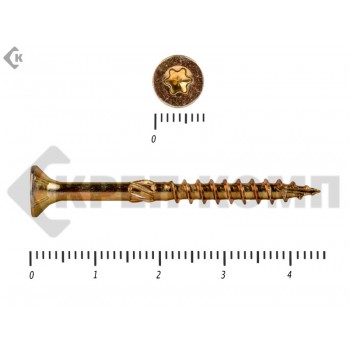 Саморезы Конструкционные, потай Torx, желтый цинк4.5х 45 мм (20 шт) Rusconnect