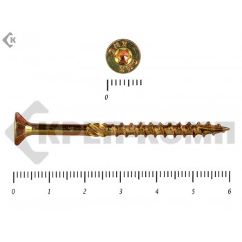 Саморезы Конструкционные, потай Torx, желтый цинк4.5х 60 мм (20 шт) Rusconnect