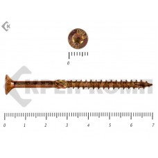 Саморезы Конструкционные, потай Torx, желтый цинк4.0х 70 мм (20 шт) Rusconnect