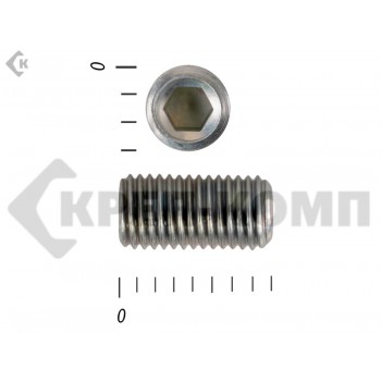 Винт установочный с внутр.шестигранником DIN 913 3 х8 пр.10.9 тупой конец, цинк МОСКРЕП(100шт.) МОСКРЕП