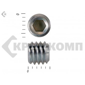 Винт установочный с внутр.шестигранником DIN 913 6 х5 пр.10.9 тупой конец, цинк МОСКРЕП (100шт.) МОСКРЕП