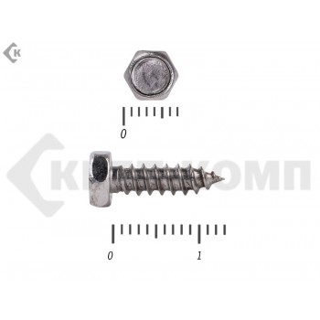 Саморез с шестигранной головой Нержавейка DIN7976 А2 3,9х13 "МОСКРЕП" (1000шт) МОСКРЕП