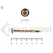 Саморезы с прессшайбой Torx, по дереву, желтый цинк6.0х 60 мм Prokrep (200 шт) Prokrep