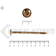 Саморезы с прессшайбой Torx, по дереву, желтый цинк6.0х 90 мм Prokrep (100 шт) Prokrep