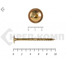 Саморезы с прессшайбой Torx, по дереву, желтый цинк8.0х100 мм Prokrep (50 шт) Prokrep