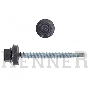 Саморез кровельный 4,8х51 RAL7024, серый графит Kn KENNER Средняя фасовка (150шт) KENNER