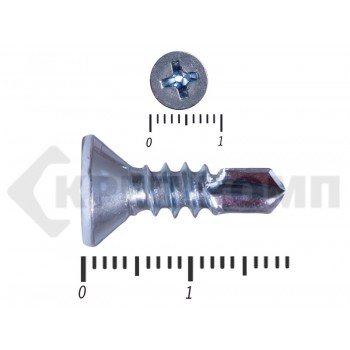 Саморез потай, цинк 5.5 x 19 сверло, DIN 7504P, МОСКРЕП (250шт) МОСКРЕП