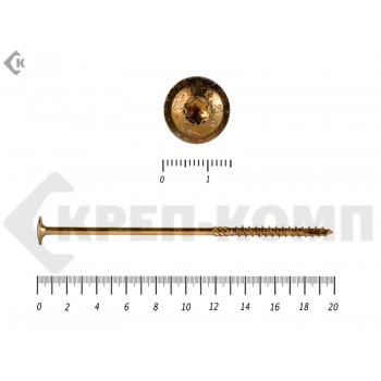 Саморезы с прессшайбой Torx, по дереву, желтый цинк6.0х200 мм ПРОФИ HIMTEX (100 шт) HIMTEX